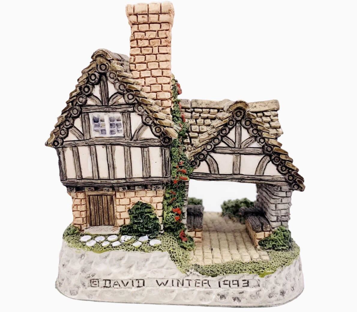 1993 David Winter The Church and Vestry Figurine Signed United Kingdom Landmark