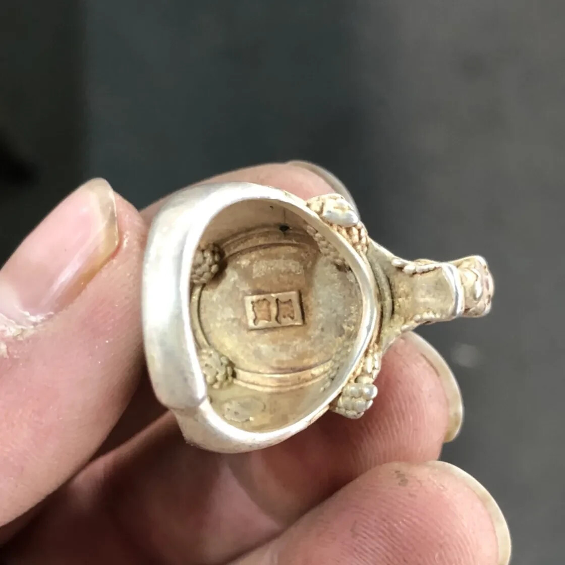 Ancient China Qing Dynasty Antique Ring Colection Inlaid Gemstone Ring Jelewry