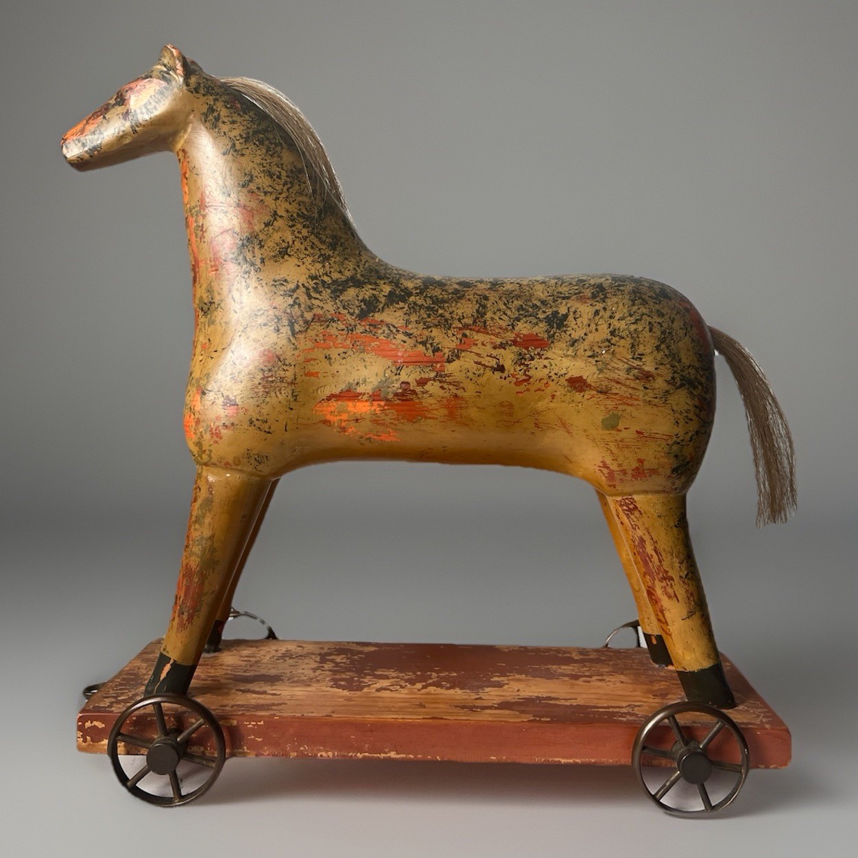 Late 20th Century Sarreid Ltd. Folk Art Painted Wood Horse Toys