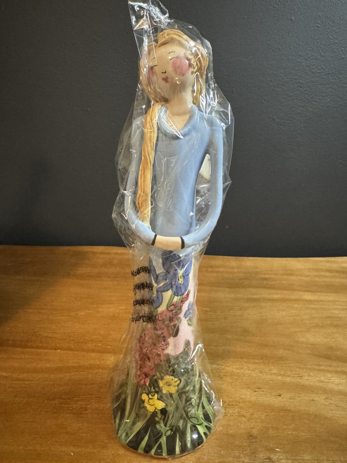 Vintage 2002 Blue Sky Corp Tall Ceramic Angel By Heather Goldminc 11 inches