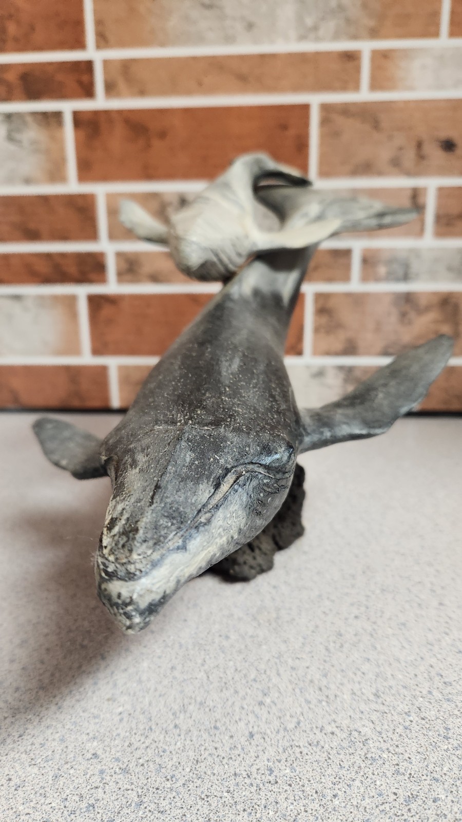Beautifully Sculptured Humpback Whale with Calf Figurine