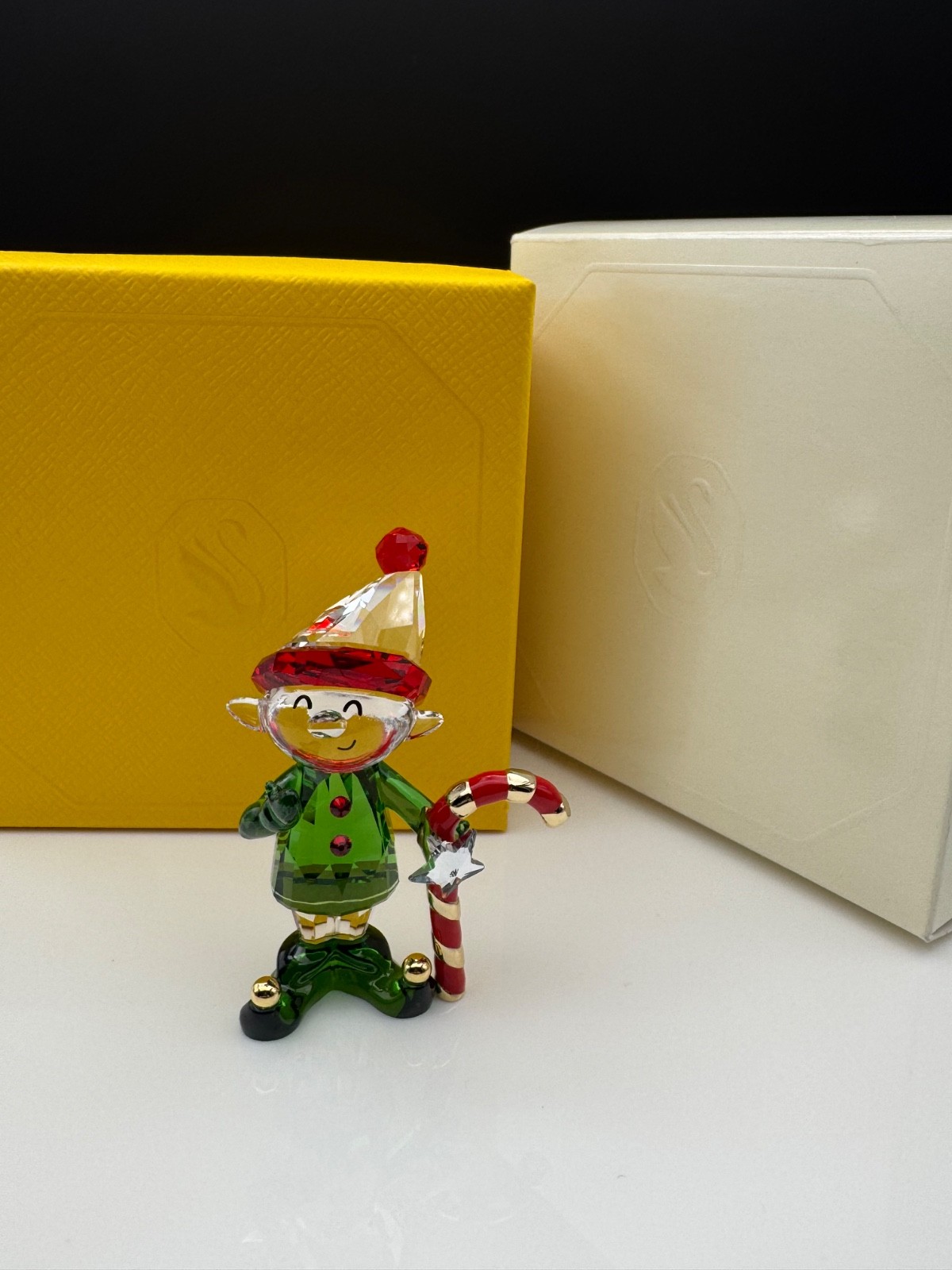 Swarovski Holiday Cheers Dulcis Elf and Candy Cane MIB #5701852