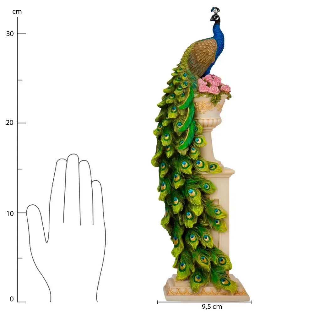 Veronese Figurine ‘Peacock’ 34 cm