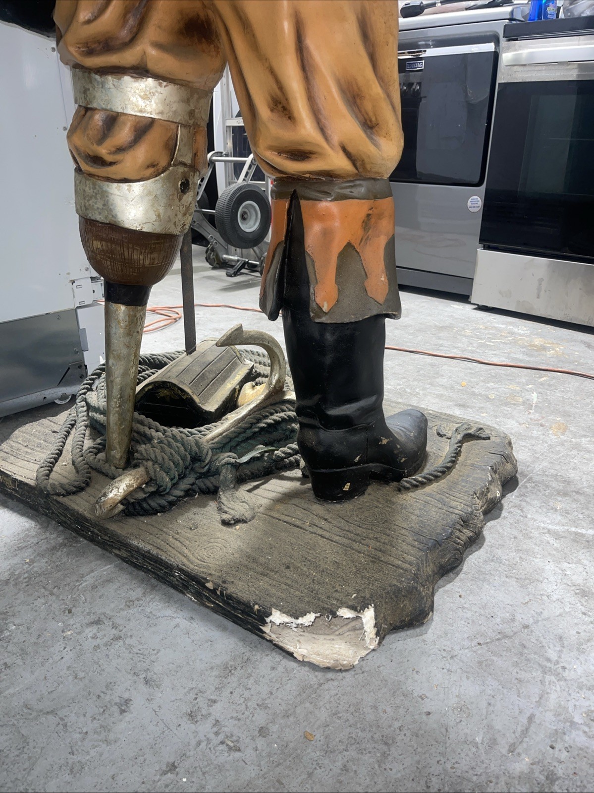Pirate Captain Hook With Peg Leg and Sword Life Size Resin Statue Theme Display