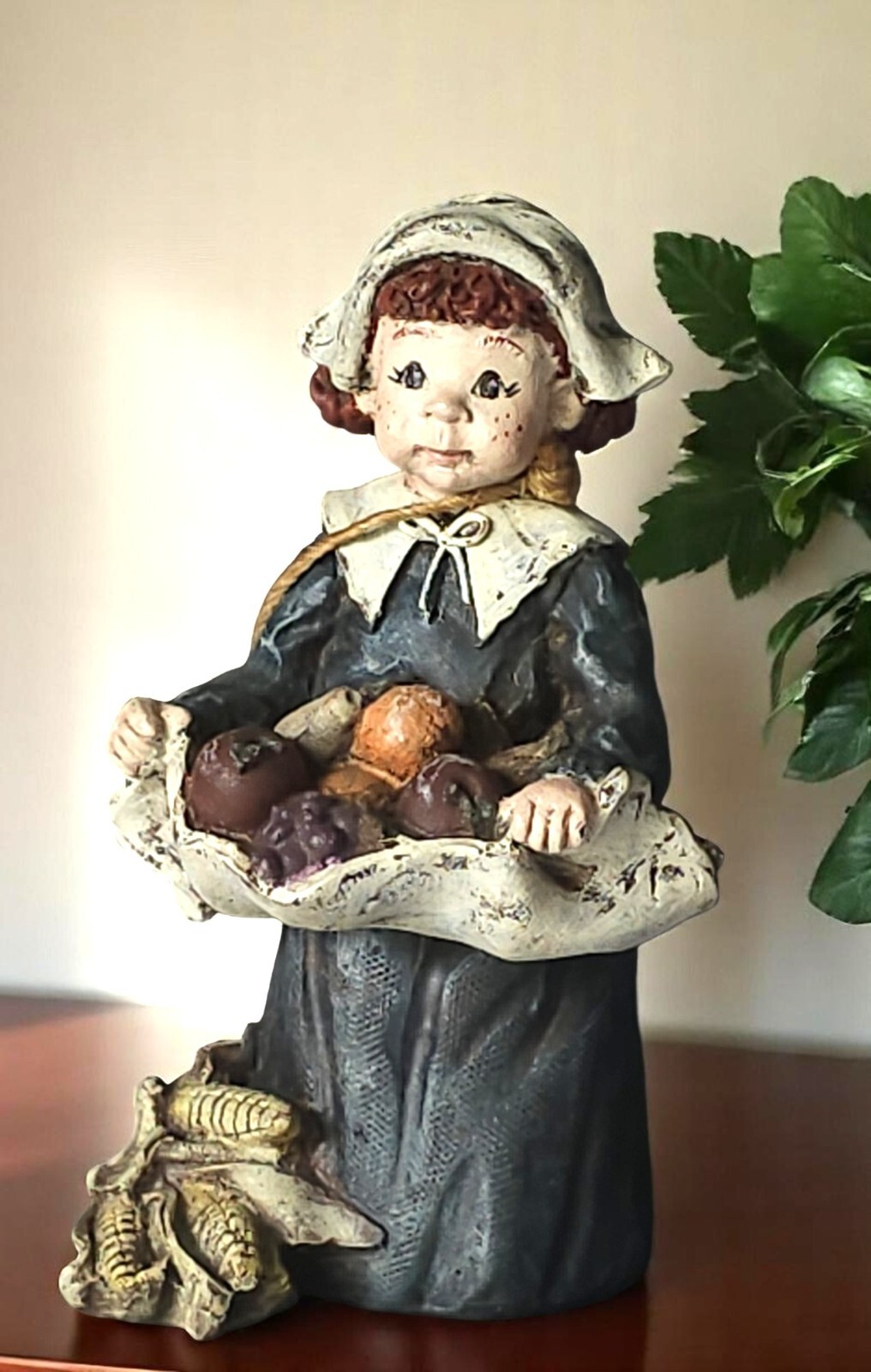 Sarah’s Attic Pilgrim Lady Thanksgiving Harvest Figurine LTD Edition ’91 No 432