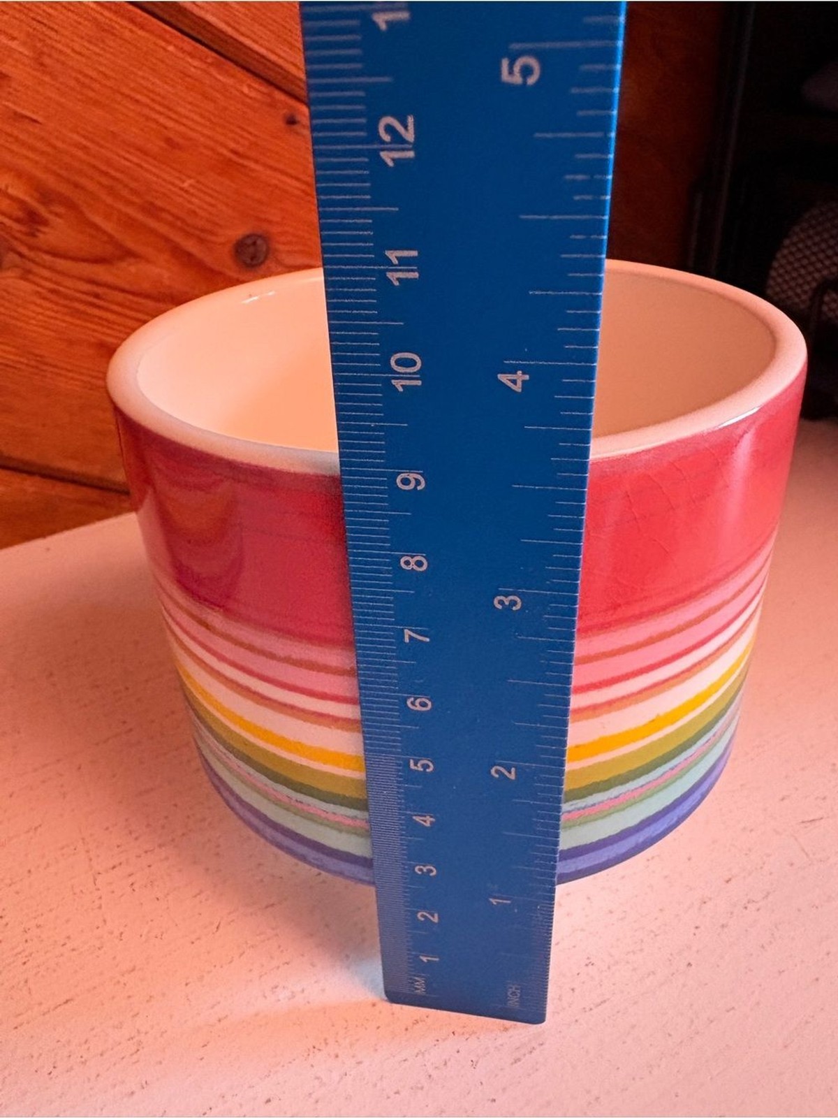 Multicolor Stripe Ceramic Planter Trio – Rainbow Accent