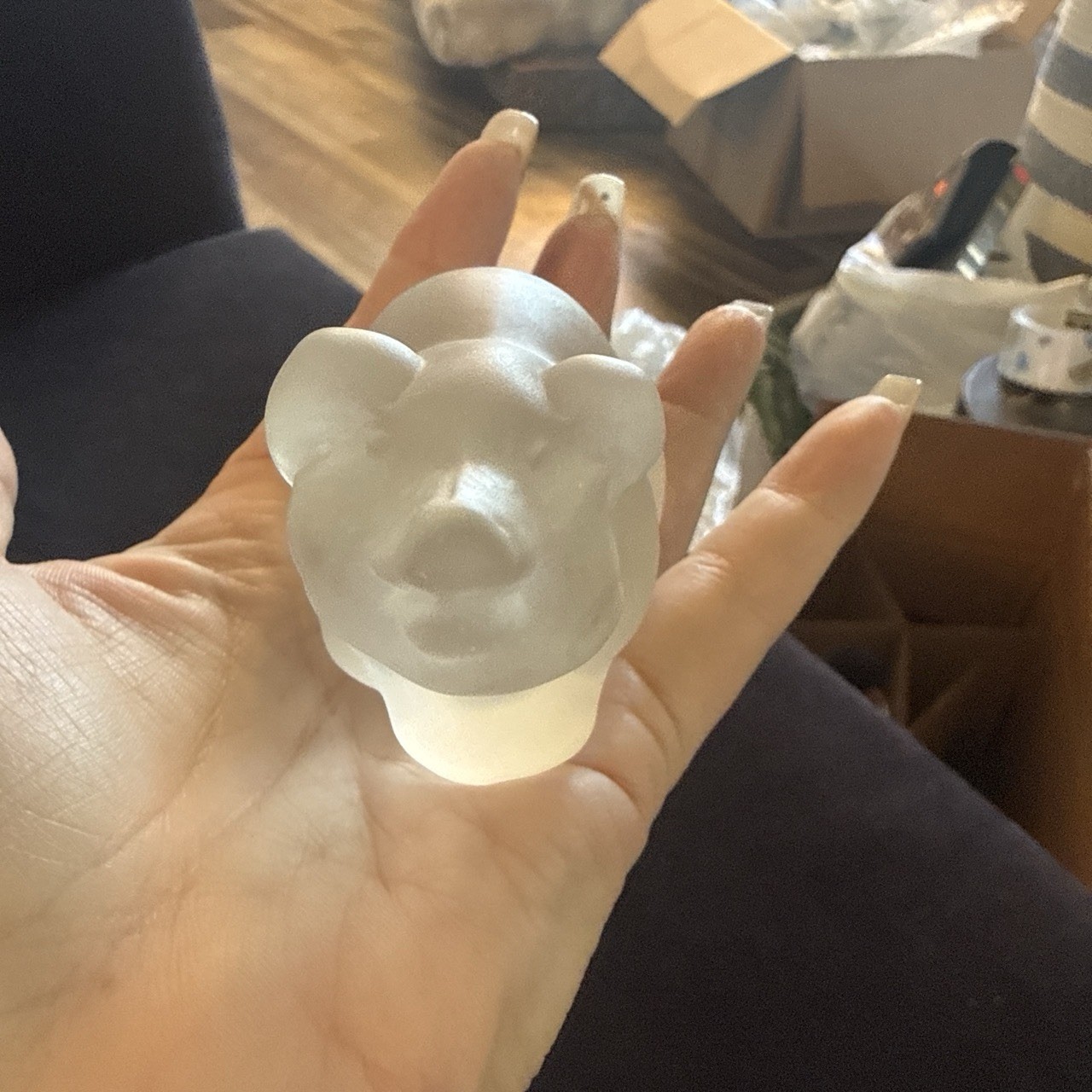 Frosted Bear Figure Figurine