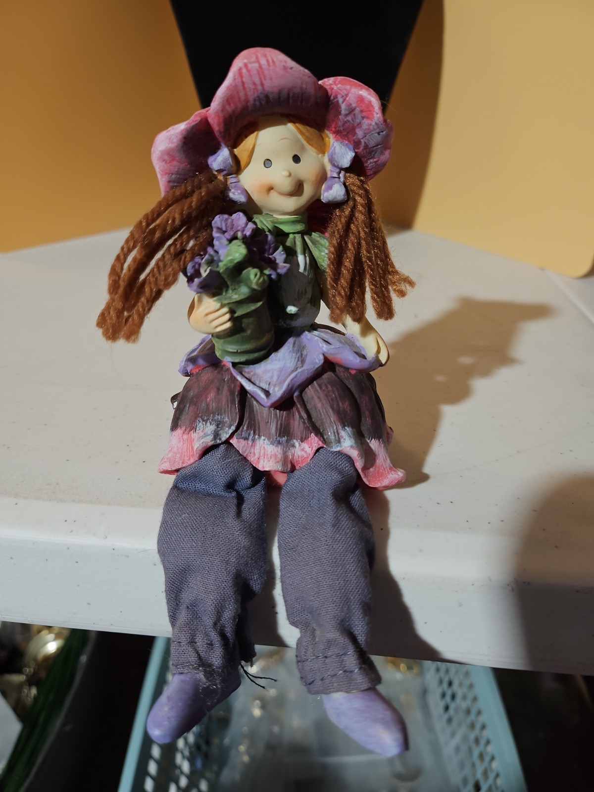 Resin Shelf Sitter Flower Girl Figurine
