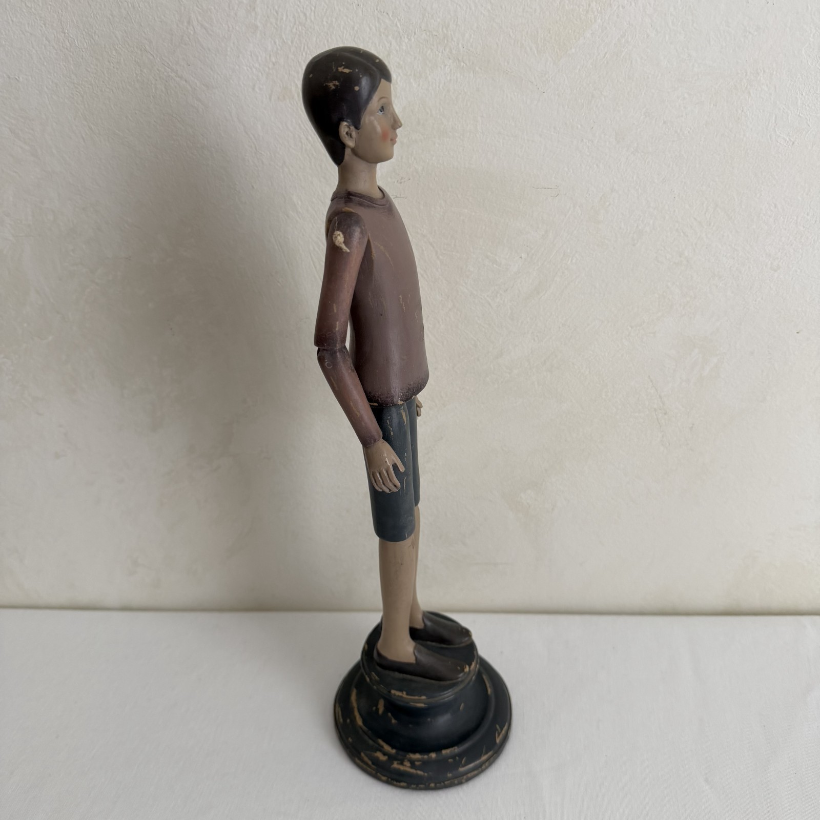 Vintage Santos Style Lay Doll Mannequin Folk Art Wood Articulated Figure 14″