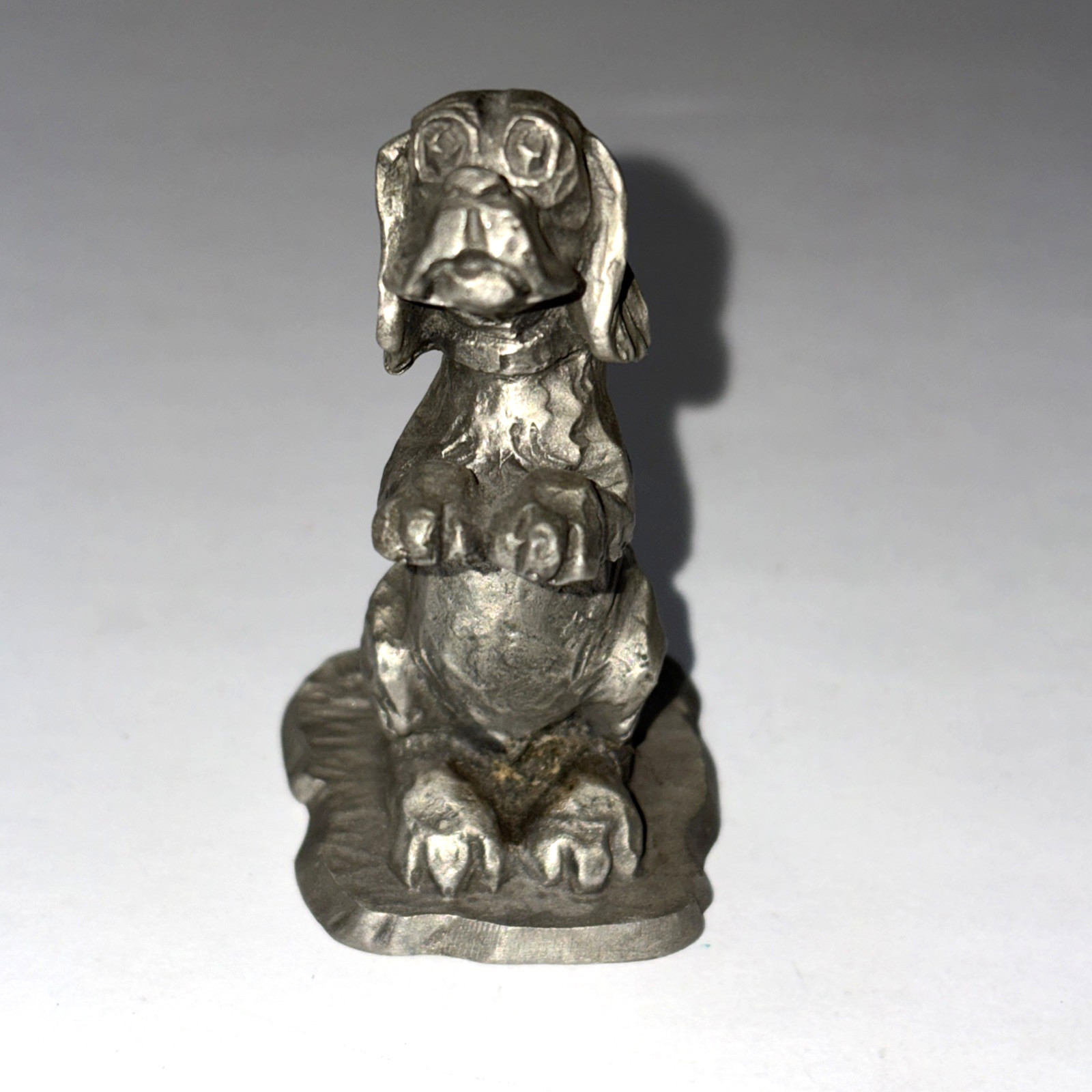 Vintage Little Gallery Fine Pewter Hound Dog Figurine Kraczkowski ~1975 Hallmark