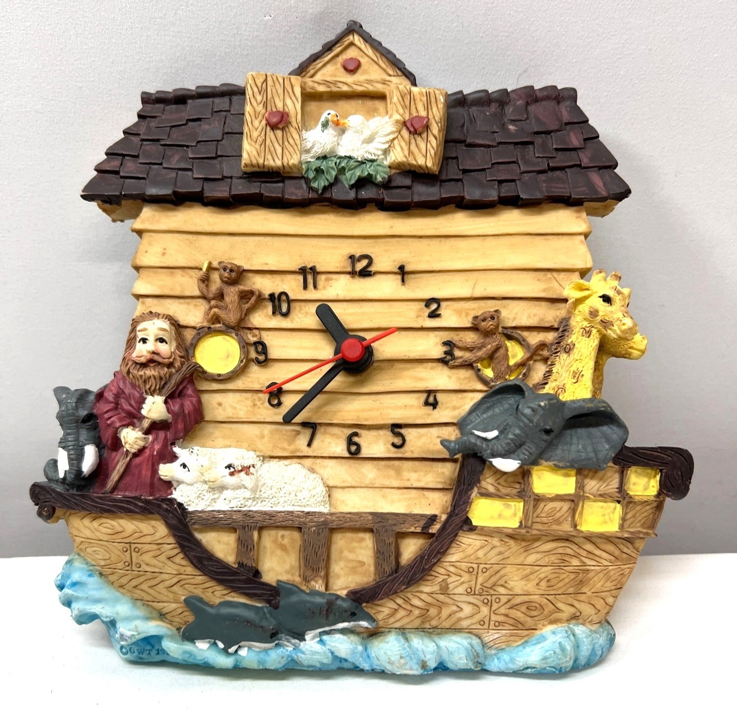 Noahs Ark Animal Figurine Wall Clock With Animals