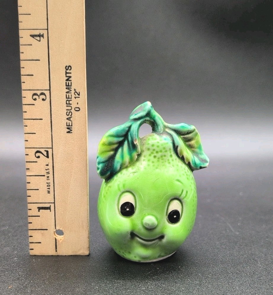Vintage 1950’s Anthropomorphic Ceramic Pear/Lime Toothpick Holder