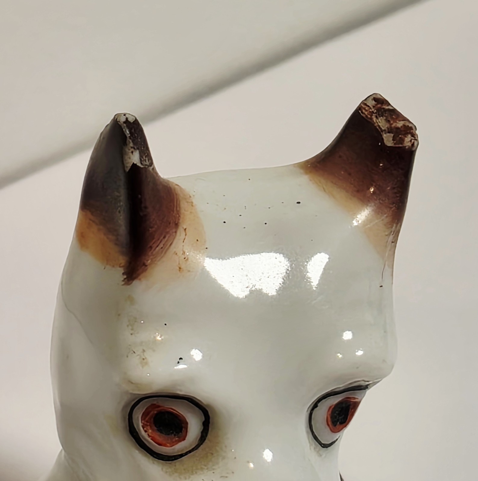 3 1/2″ X 2.25″ Vintage Mid Century Ceramic Dog Looking At Fly Japan HTF