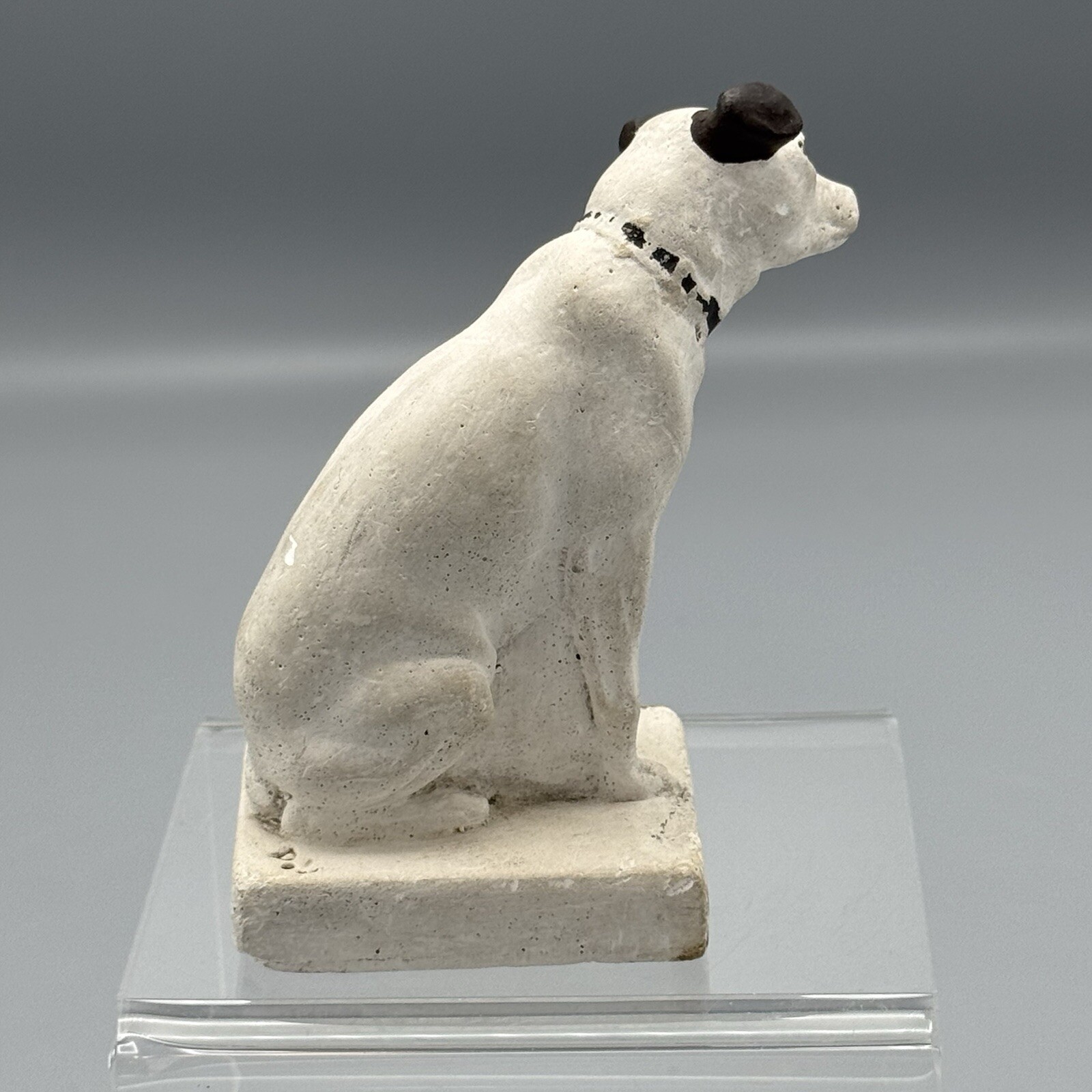 Vtg RCA Nipper Chalkware Dog Figurine Victrola DV Music Collectible Kitsch 4 in