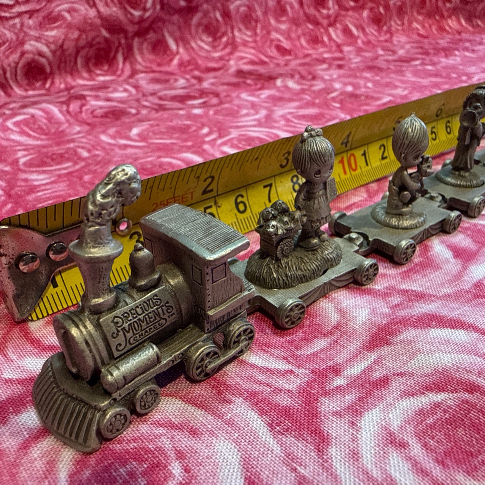 Vintage Set Of 13 Precious Moments Pewter Train Set Figurines