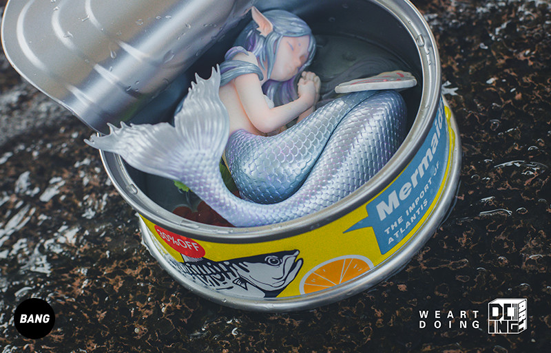 WEARTDOING Mermaid In The Can Limited Painted Art Toy Model New In Stock