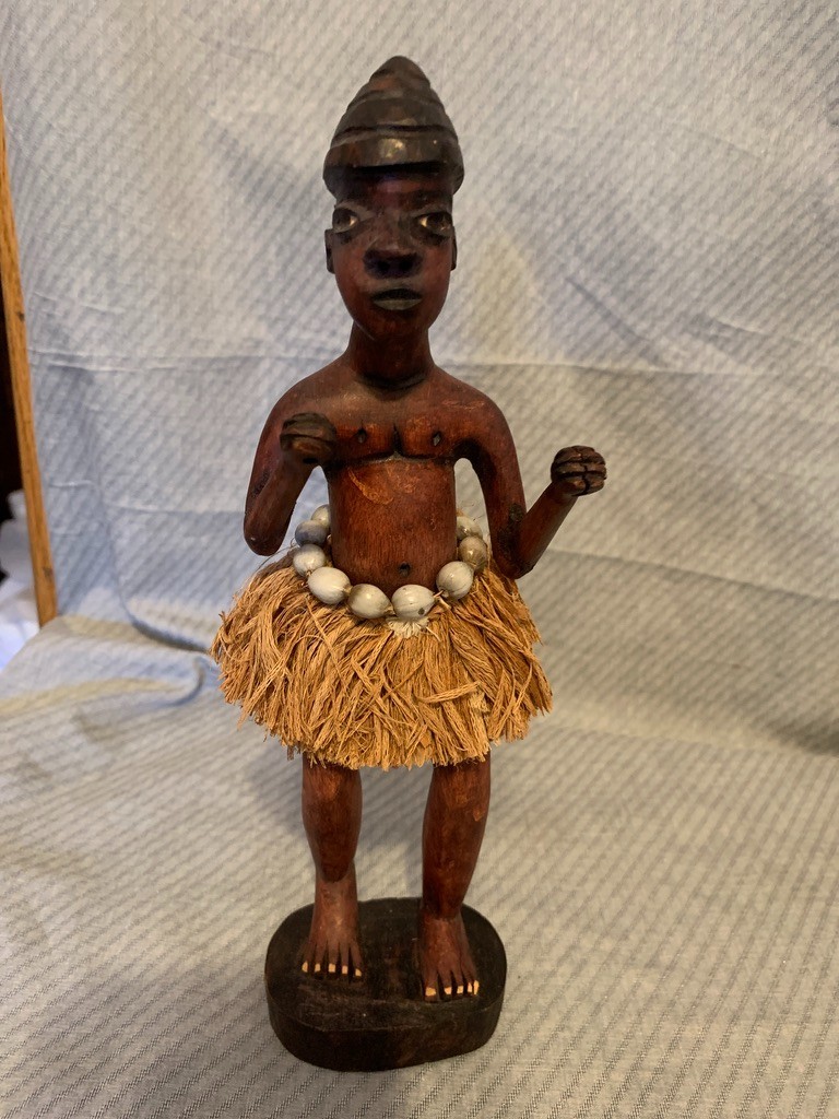 Ere Ibeji Wooden Carved Figurine Sculpture in Yoruba Culture of Nigeria – 10.5″