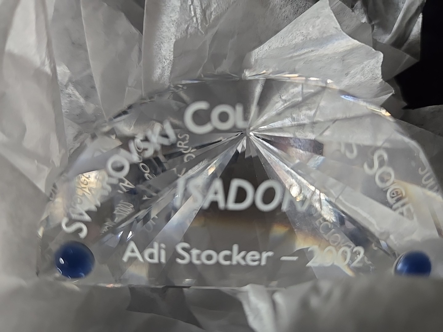 Swarovski Crystal Collector’s Society Isadora Title Plaque 2002