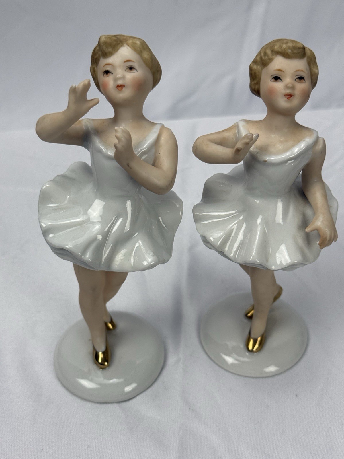Vintage Andrea by Sadek Porcelain Ballerina Figurines Set of 2 Japan 8192