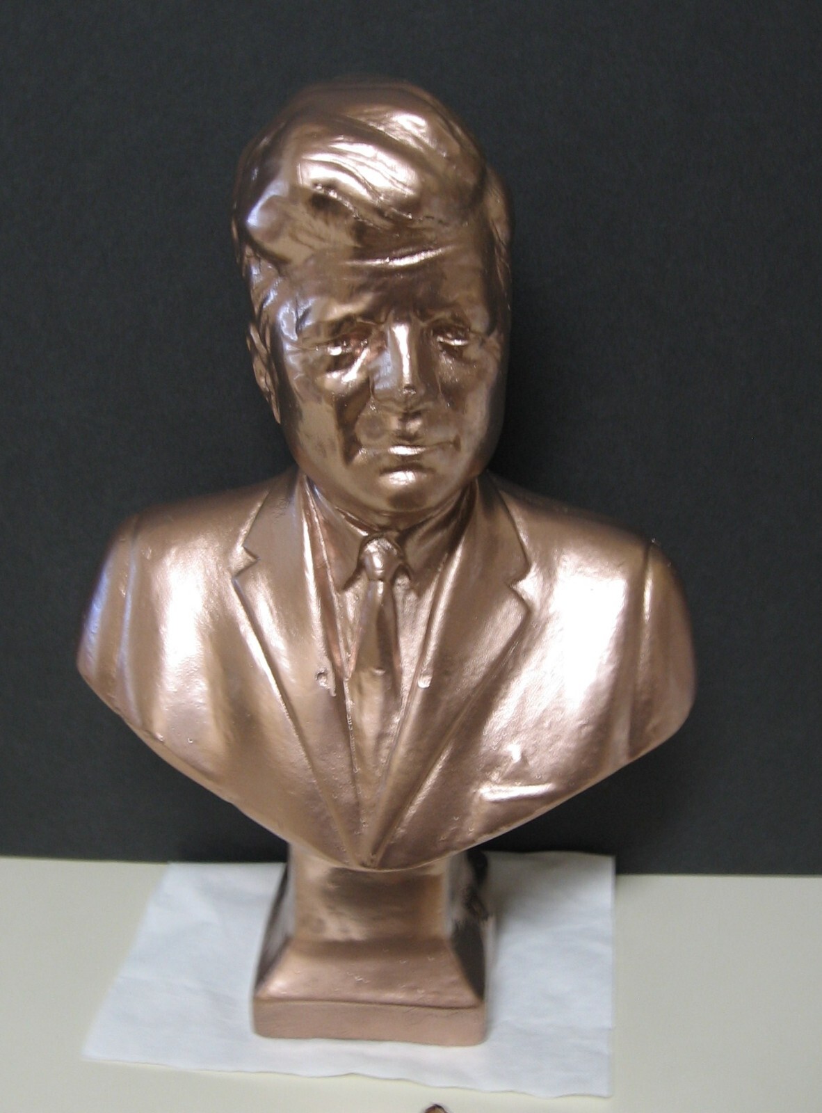 John F. Kennedy JFK Chalkware MGM Bust Golf Coated Painted 1960’s, 11.75″ x 8″