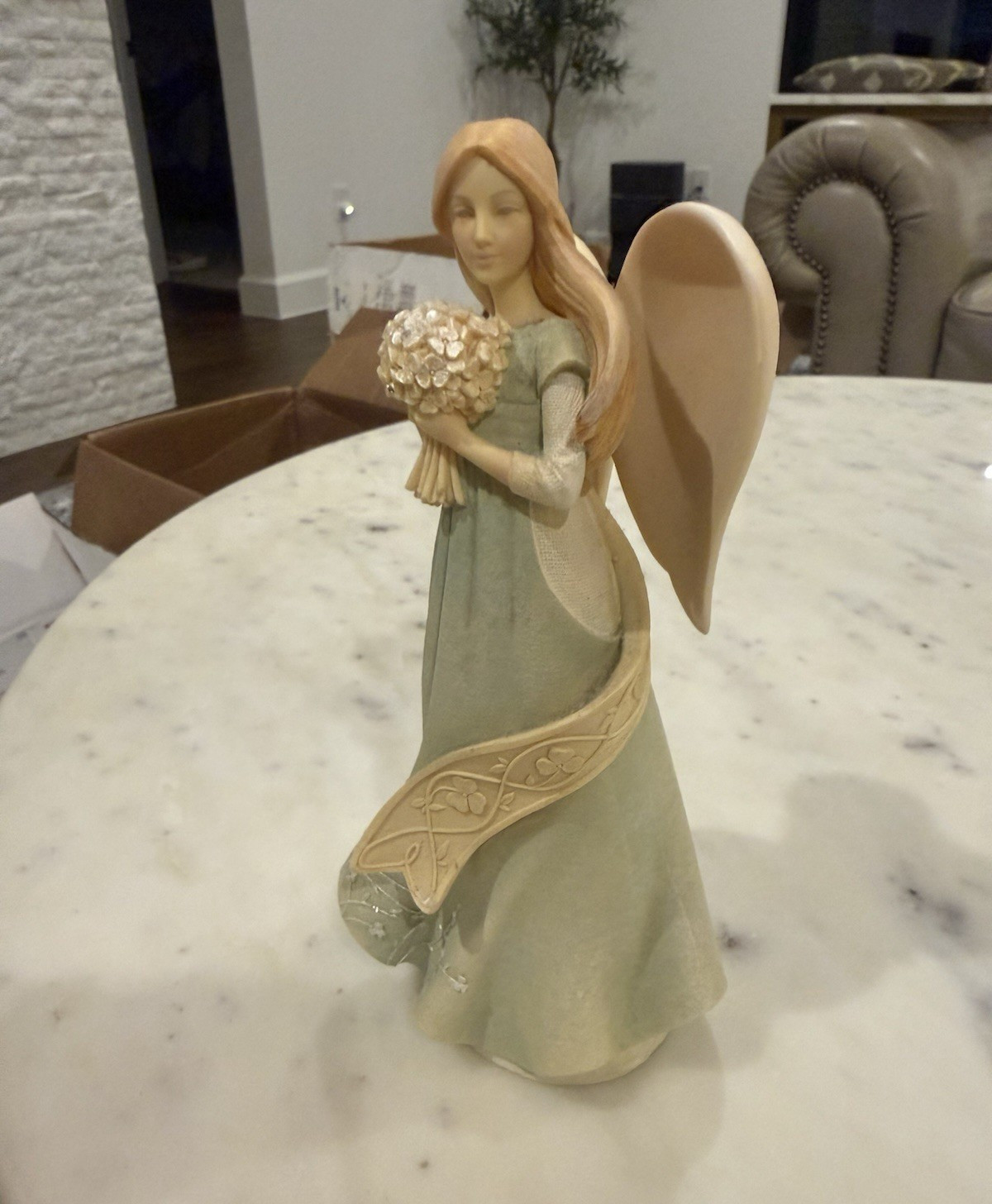 Foundations by Enesco Angel Figurine Karen Hahn 2012 Resin Matte 6.5″