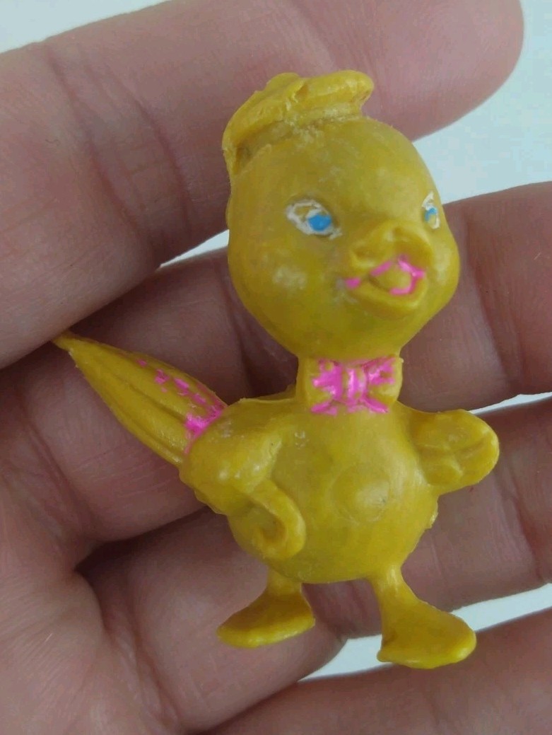 Vintage Plastic Molded Duck With Umbrella Hong Kong