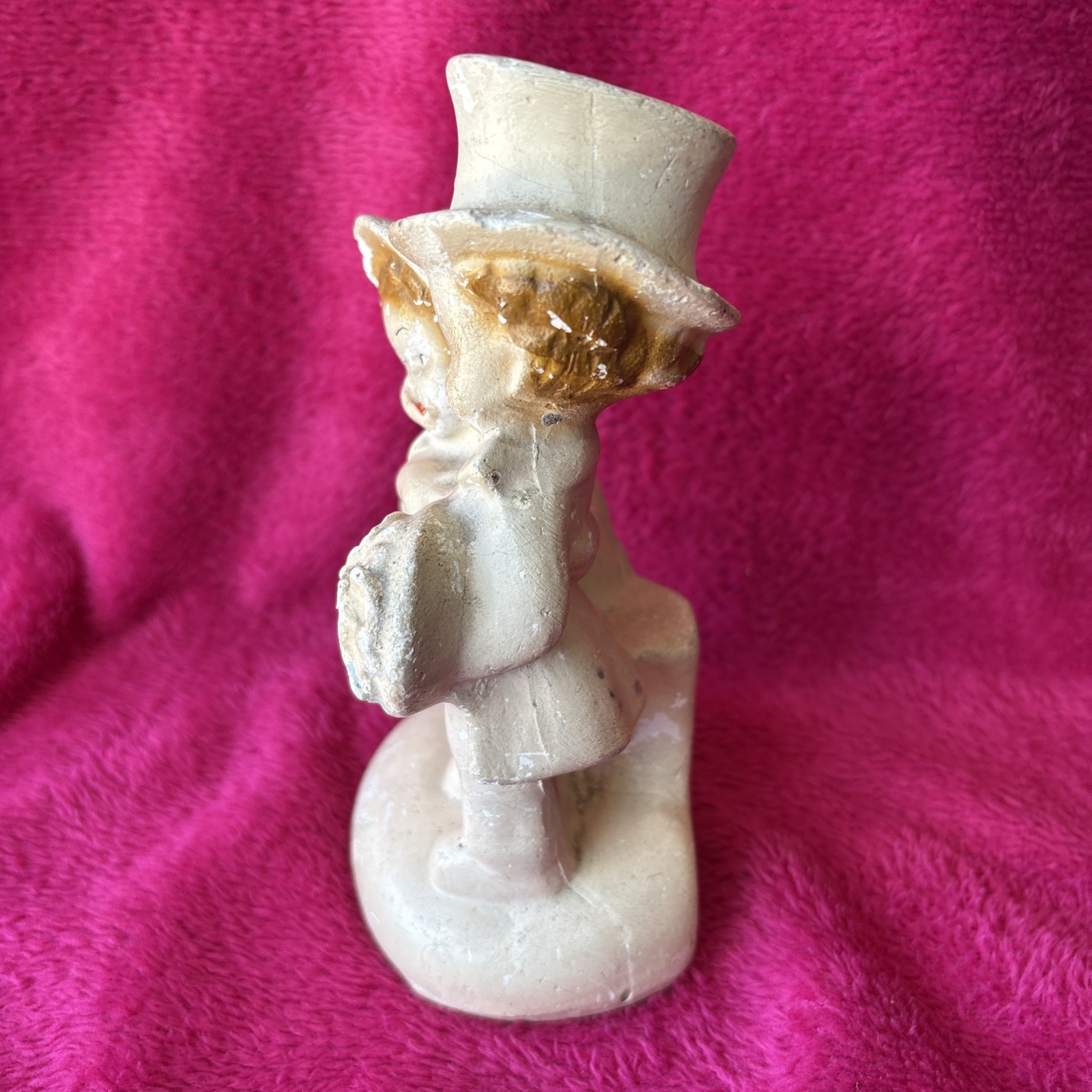 Vintage Chalkware Plaster Bride And Groom (2)