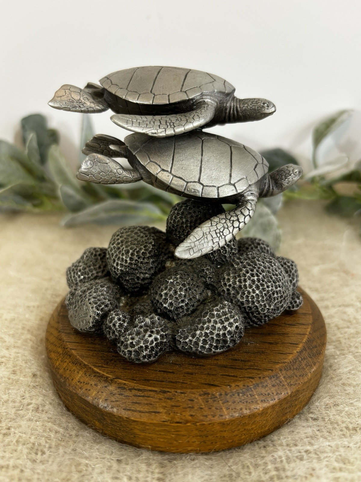 Sea Turtles By A Petitto Limited Edition 121/5000 Lance Fine Pewter Figurine