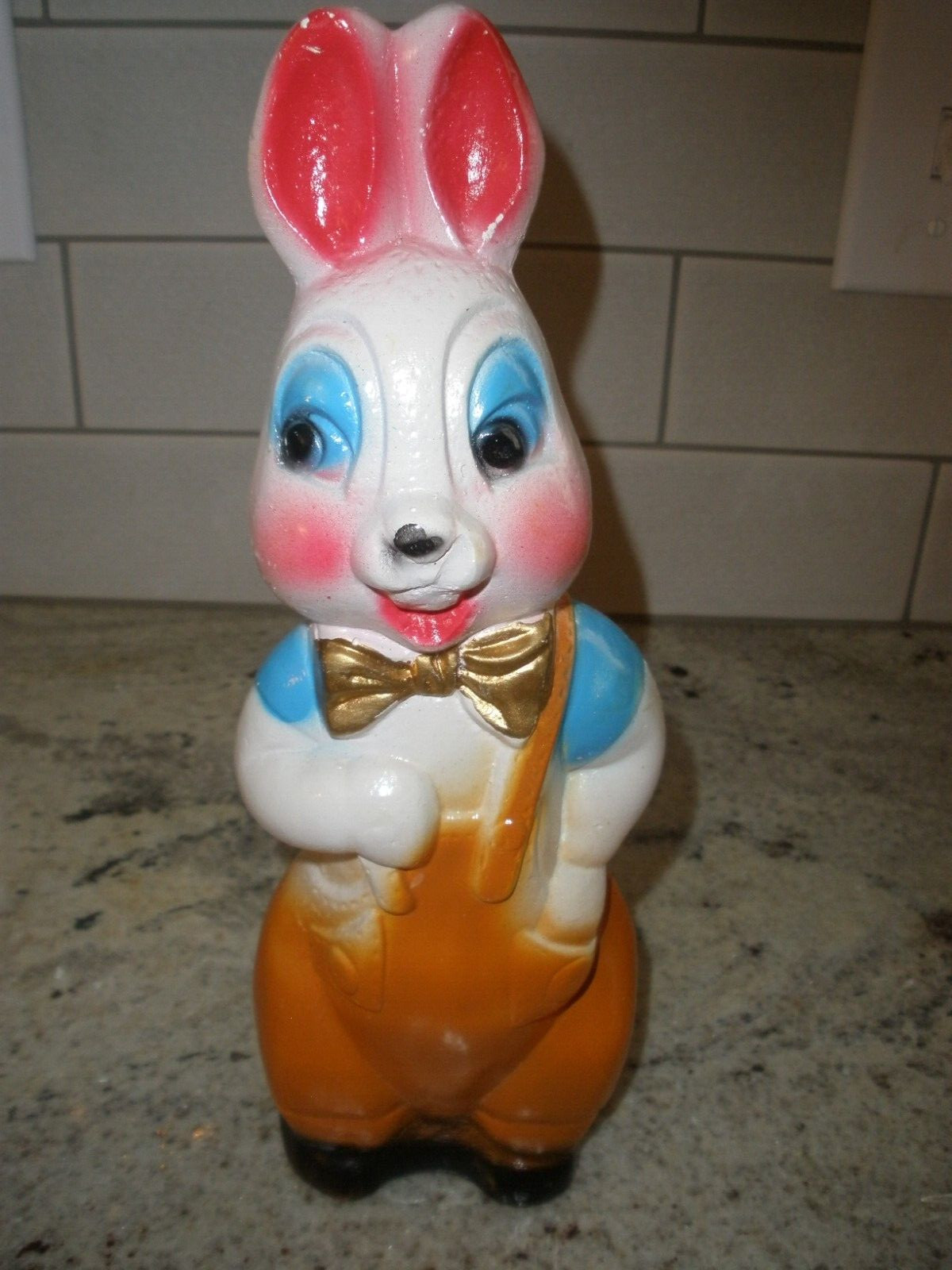 Vintage 10.5 in Chalk or Cement ? Bunny Rabbit Figure