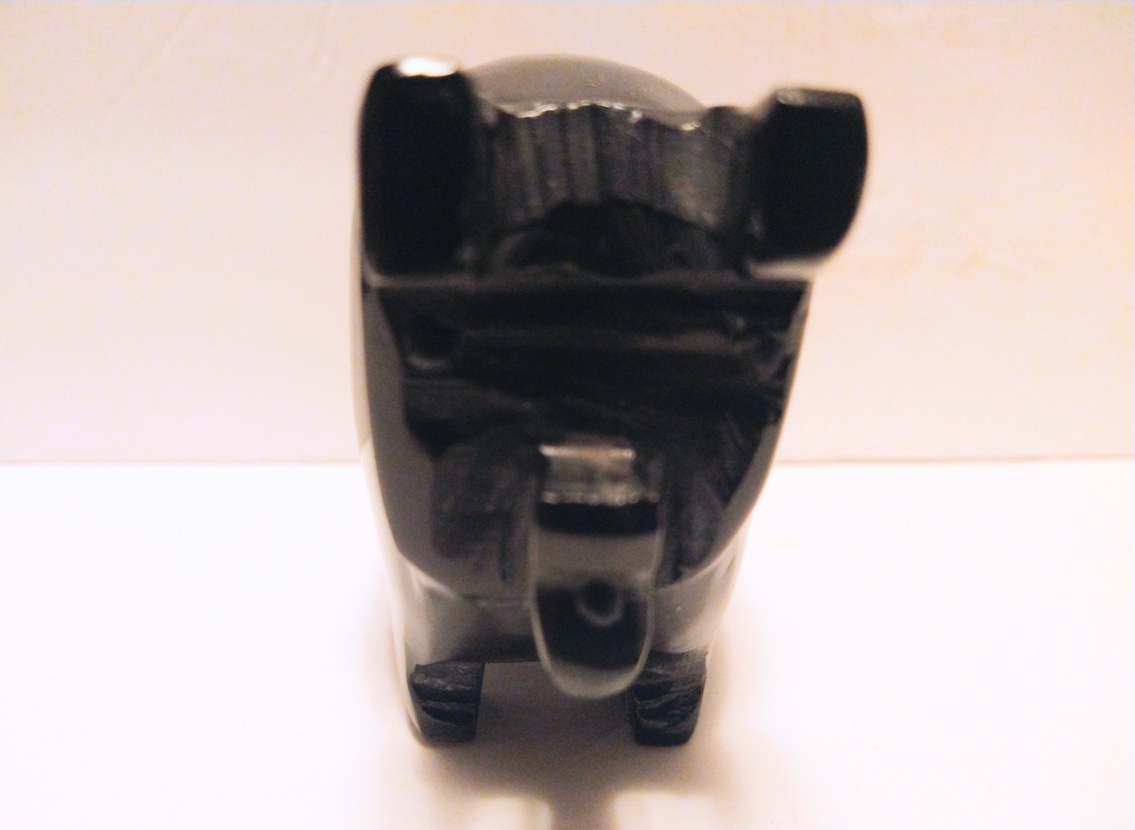 Vintage 1965 Hand Carved Black Marble PIG Solid/Heavy Figure