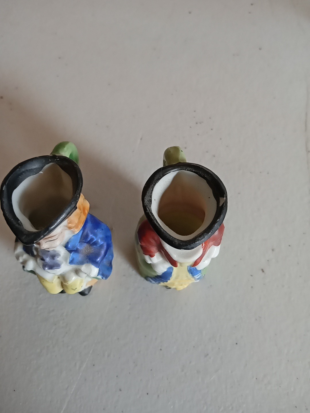 Mini Toby Mug Pitcher Colonial Figures Man & Woman Occupied Japan 2″ Vintage