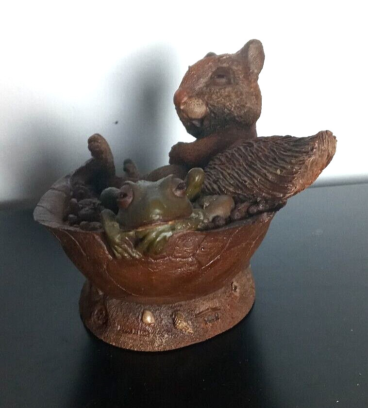 Timothy Wolfe “Vagabonds” Squirrel & Frog Rowing Figurine #64 – 1994