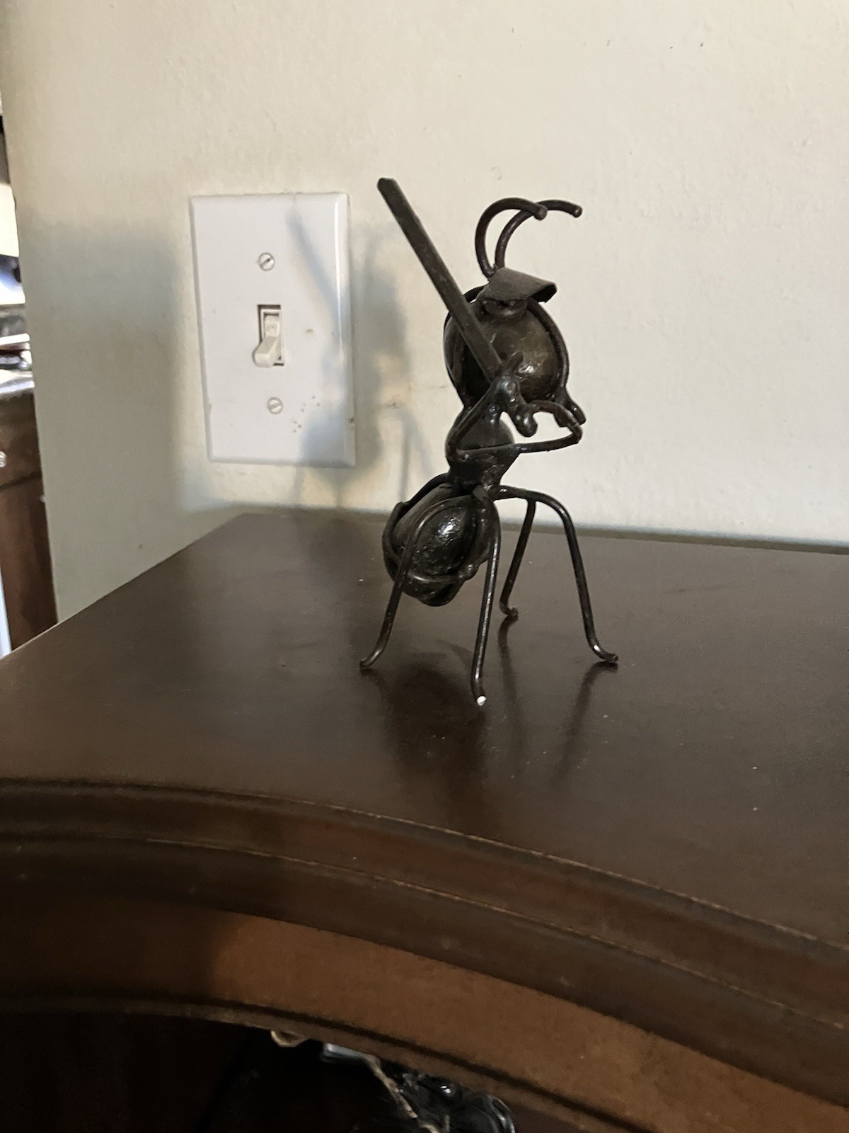 Stone Metal Baseball Player Ant