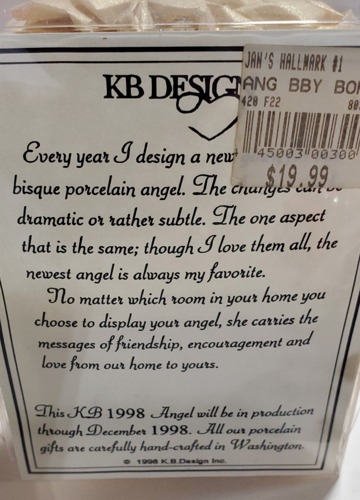 KB Design Angel Holding Baby… Angels Sings from Night to Morn for New Baby