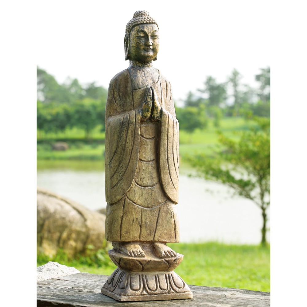 Meditating Garden Buddha Resin Statue Zen Outdoor Decorative Spiritual Sculpture