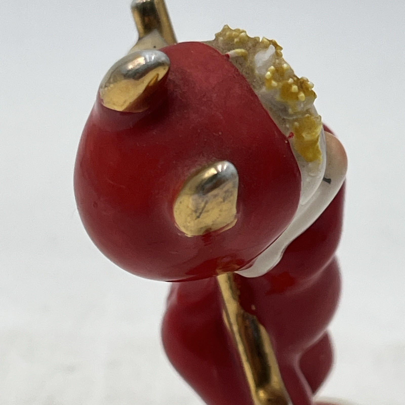 VINTAGE 1950’s MCM LEFTON DEVIL GOLFING GOLF GOLD GILDED PORCELAIN FIGURE