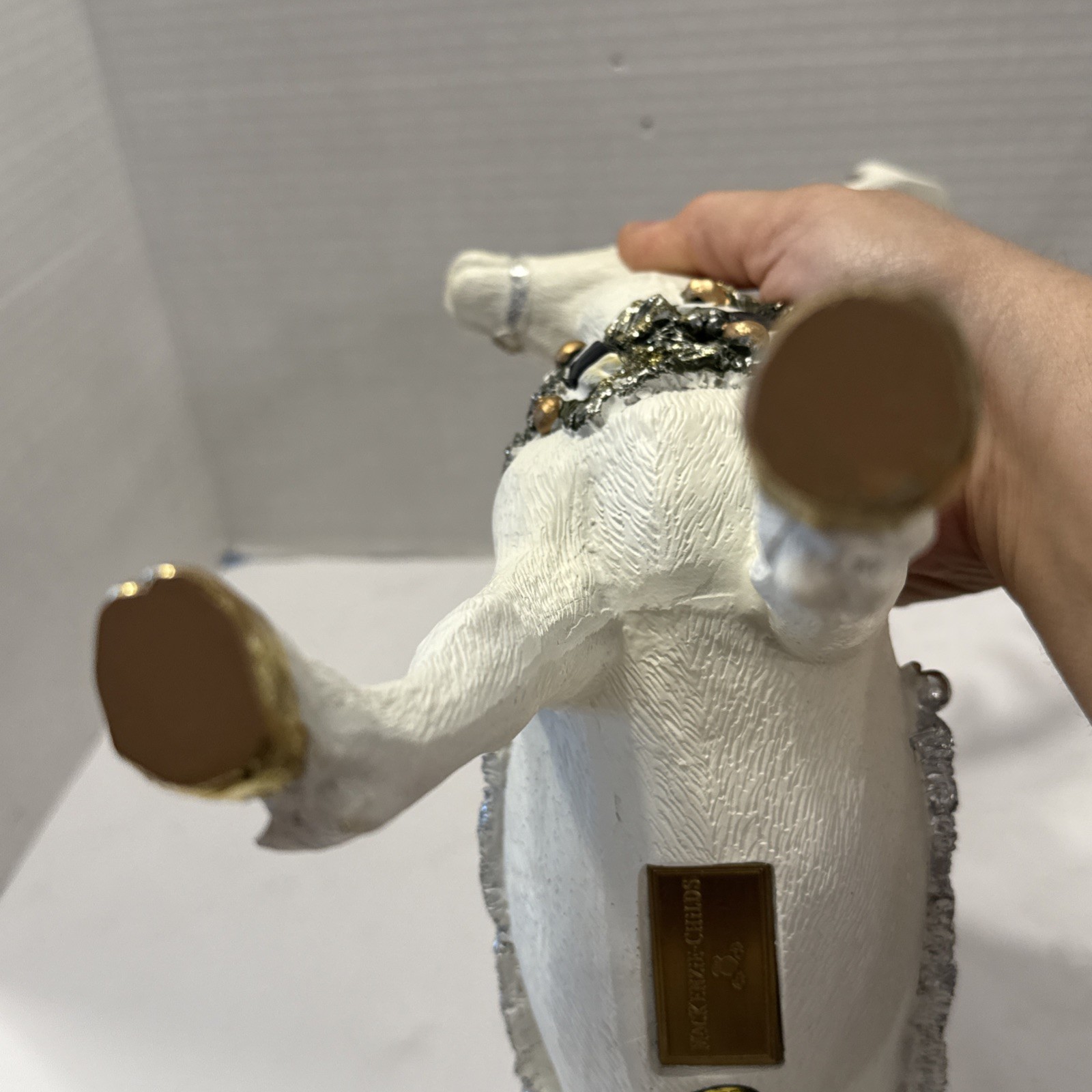 Mackenzie Childs Winter White Stag Bundle – Standing and Matching Resting Stag