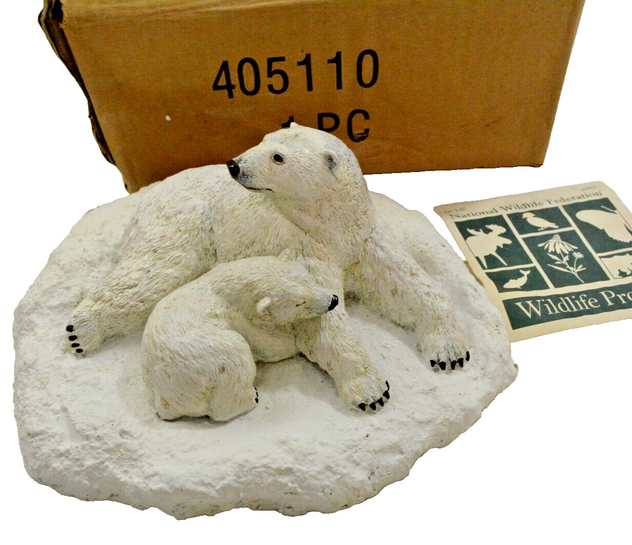 Polar Bear Mother and Baby National Wildlife Federation Nature Themed Sculpture