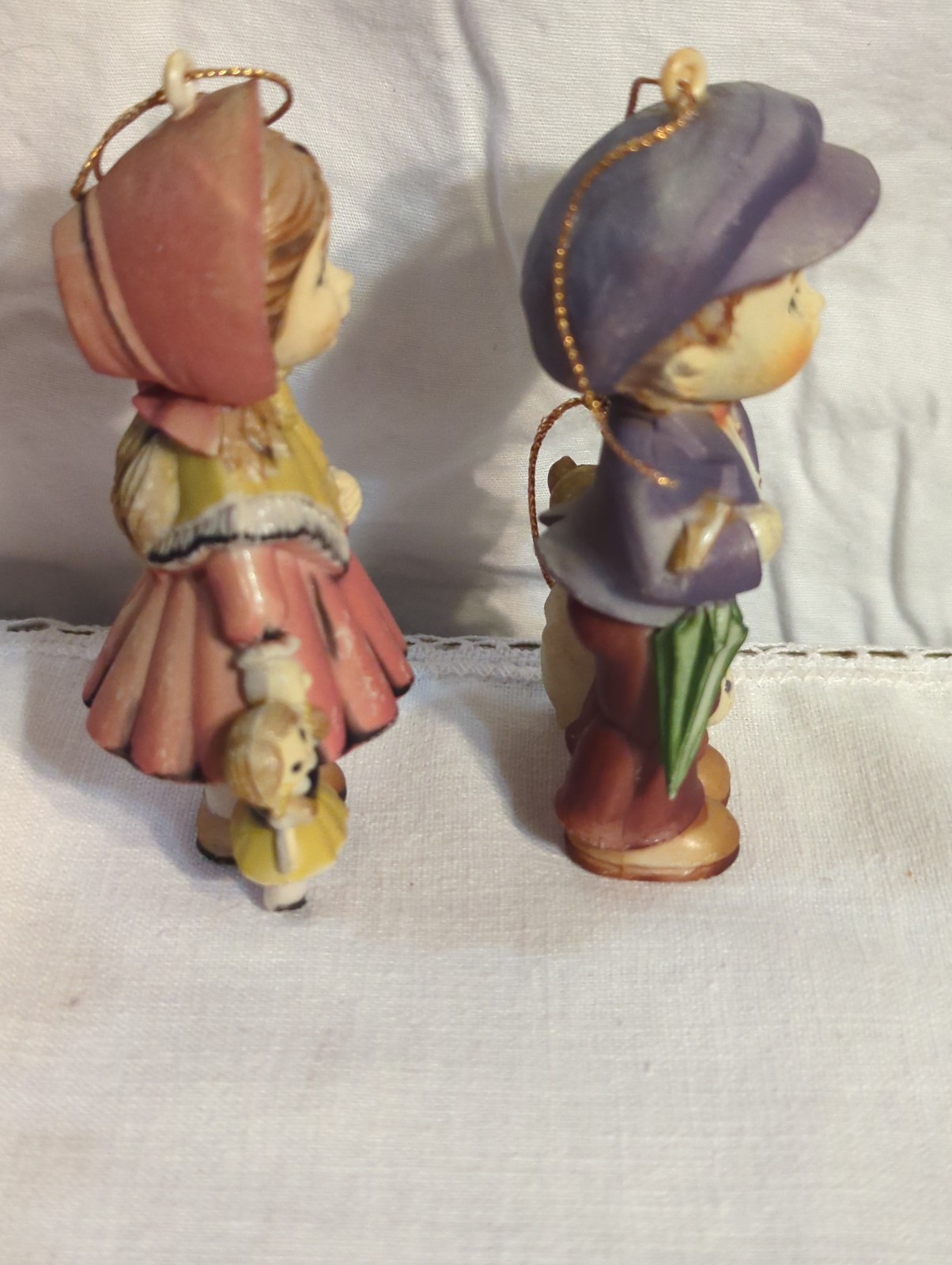 Vintage 3″ Plastic Victorian Boy And Girl Figurine Ornaments Macau