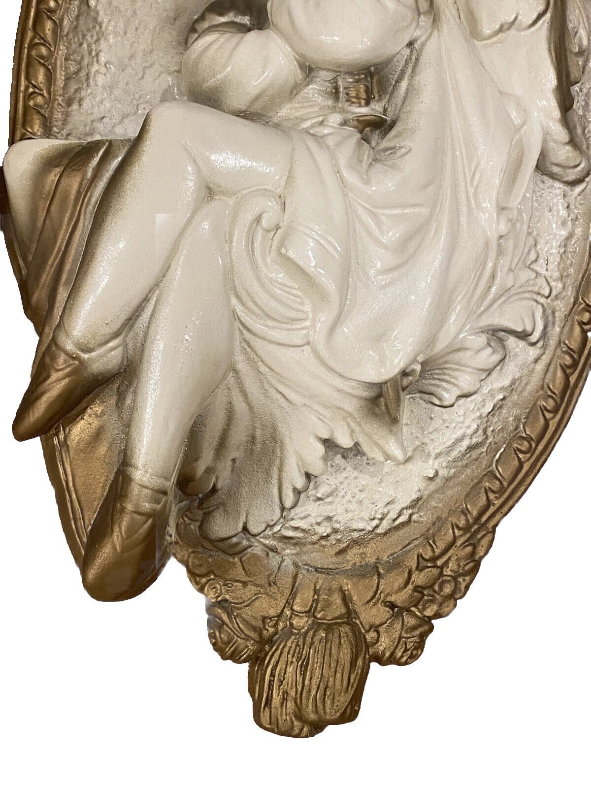 Renaissance Style 3 D White Plaques – a Pair