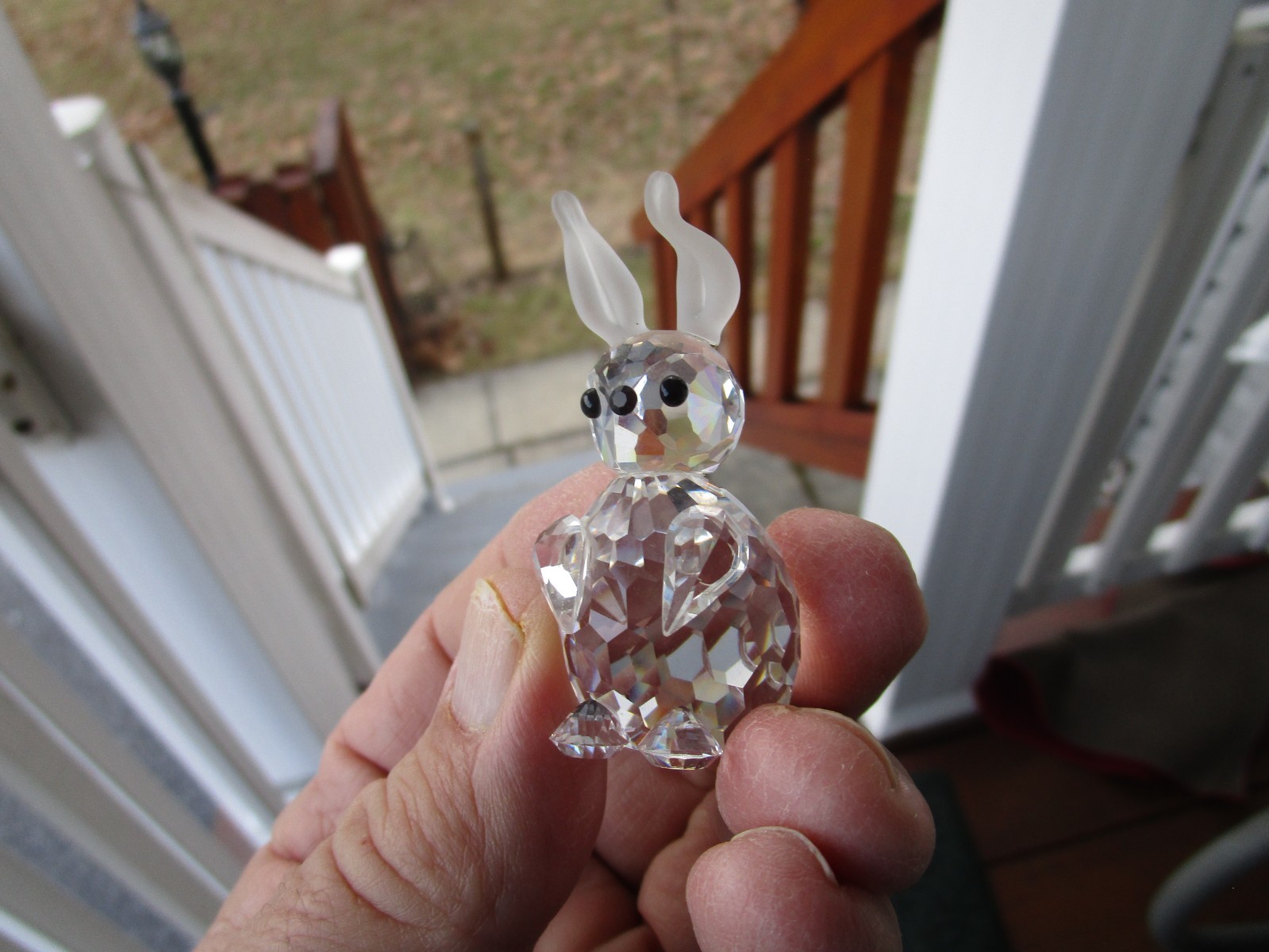 Collectible Asfour Crystal Rabbit Miniature Figurine 2.36″ With Frosted Ears!!!!