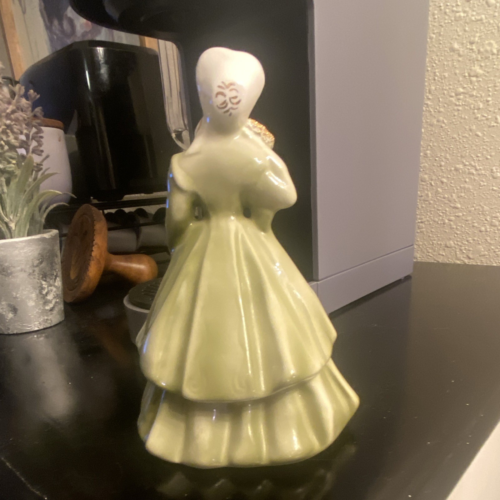 Rare Color-Florence Ceramics Pasadena “Irene” Figurine In Olive Green *Mint Cond