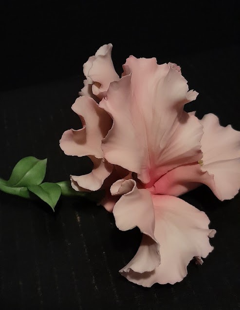 Vintage Capodimonte Pink Orchid Iris Flower Made in Italy