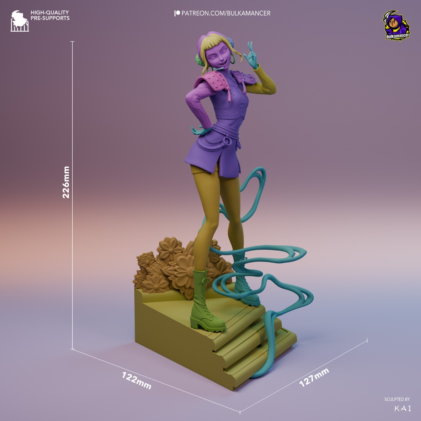 Zoey – K-Pop Demon Hunters 1/8 Scale Figure Statue 3D Print Model Kit Unpainted