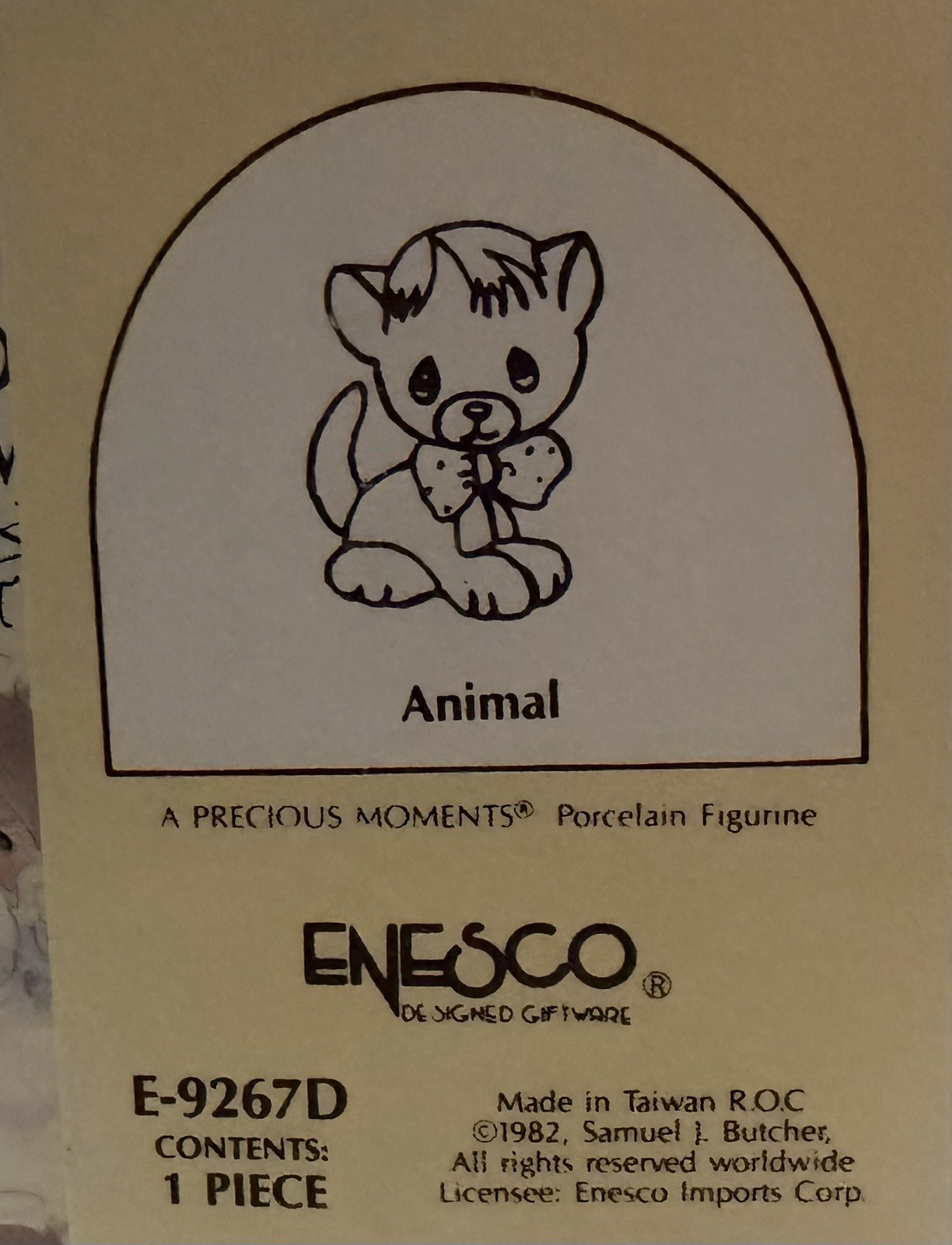Vintage 1982 Precious Moments Figurine “Animal” E-9267D In original box
