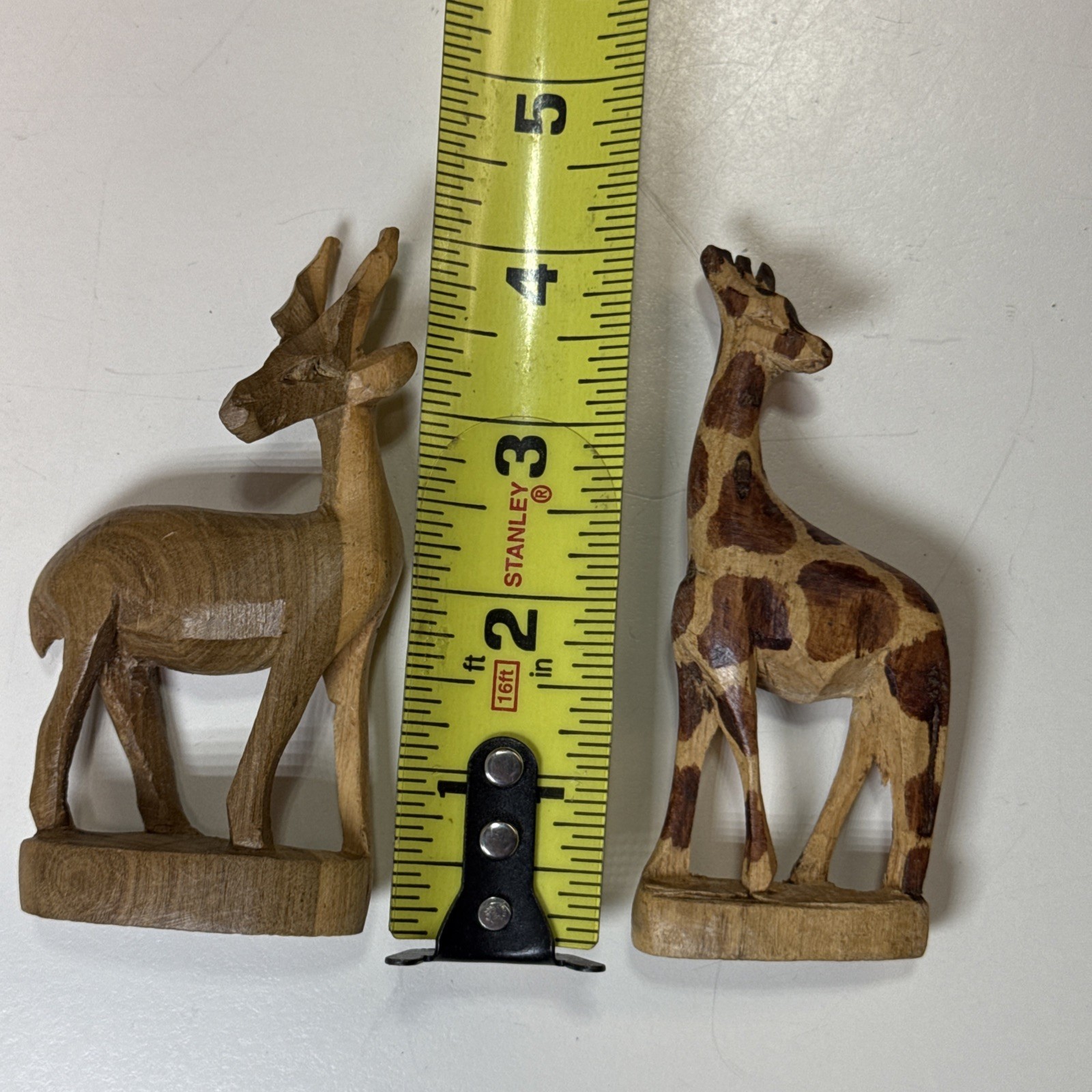 Hand Carved Wooden Safari Animals~Made in Kenya Various Small Sizes – lot Of 5