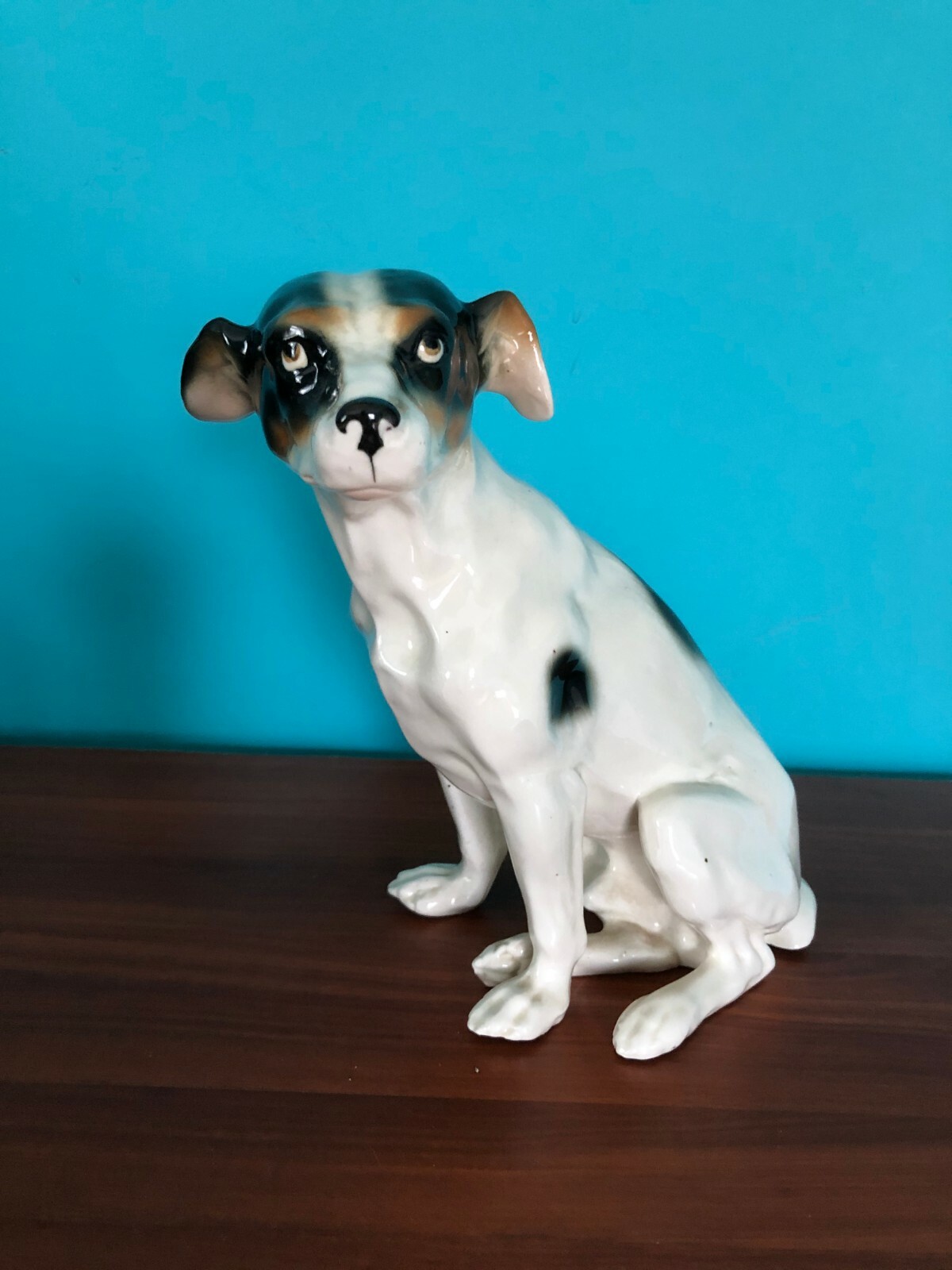 Rare Big !!! Vintage Dog Original Porcelain Figurine 9 1/4″ Marked