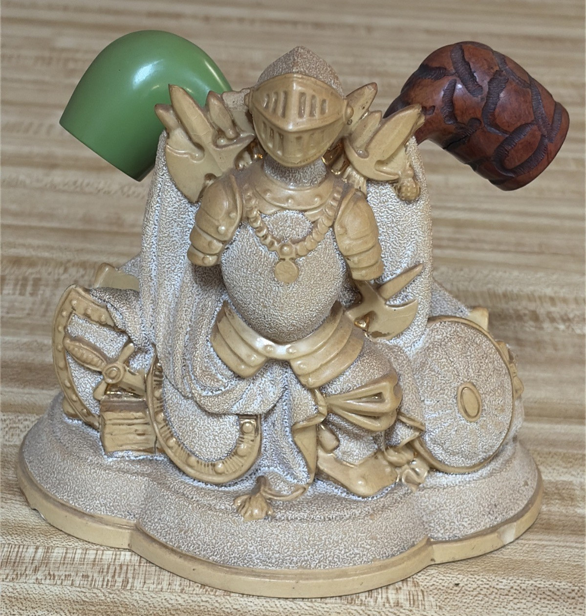 Vintage LOT 2 Collectible Pipes & Rare 3-Compartment Statue Knight Armor *READ*