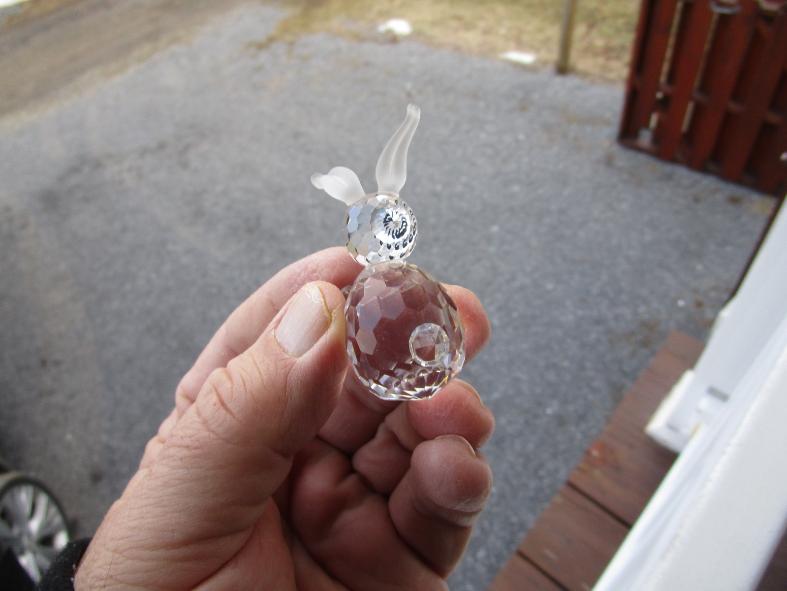 Collectible Asfour Crystal Rabbit Miniature Figurine 2.36″ With Frosted Ears!!!!