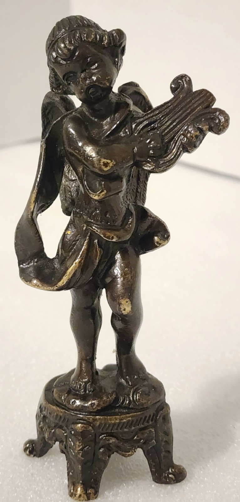 Stunning Antique Art Nouveau Cherub/Putto Cast Bronze Statuette 5.75” Tall